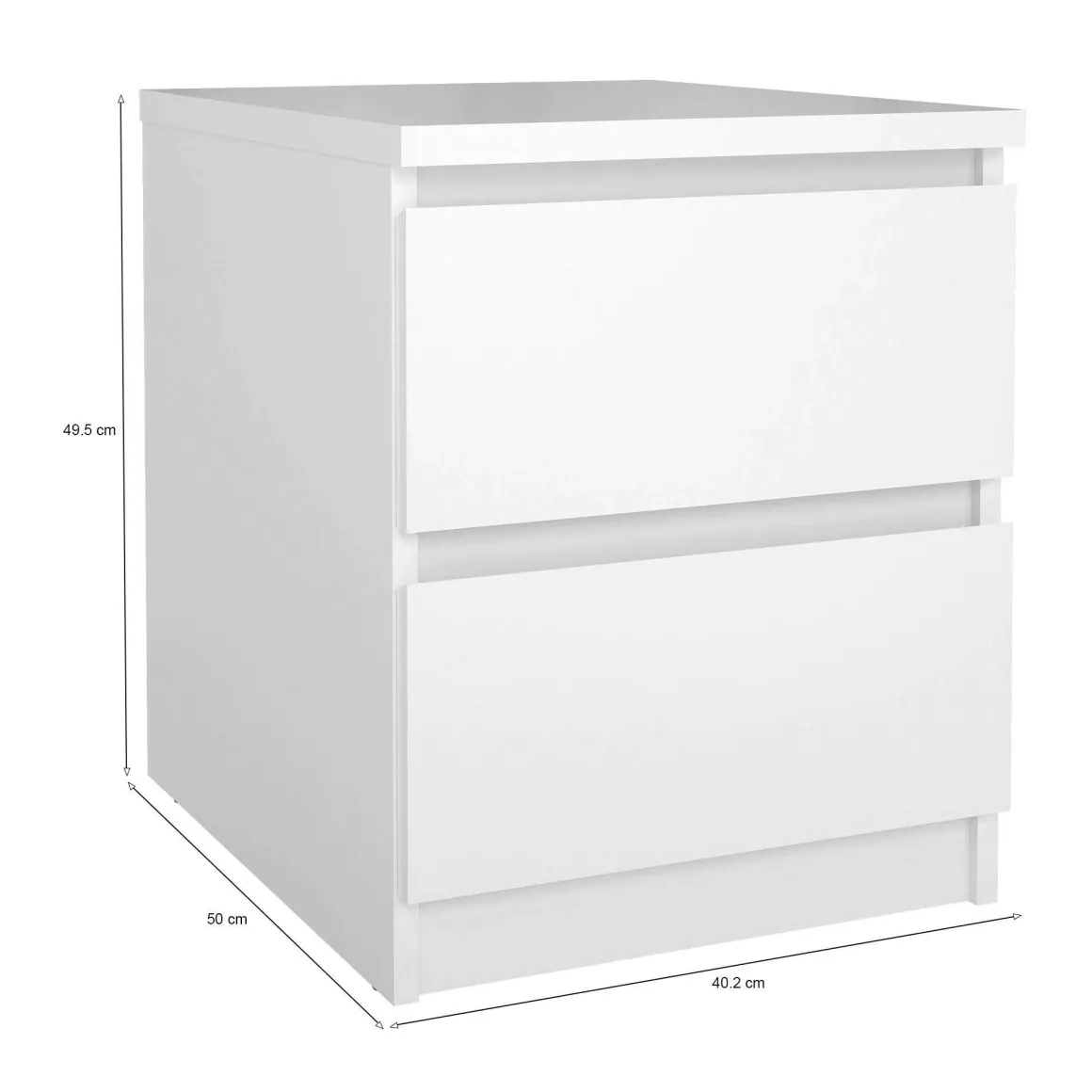 Comodini > Dmora Comodino 1 ripiano bianco lucido e rovere 45x43x55h cm - Aucuba Marrone Rovere, Bianco Lucido