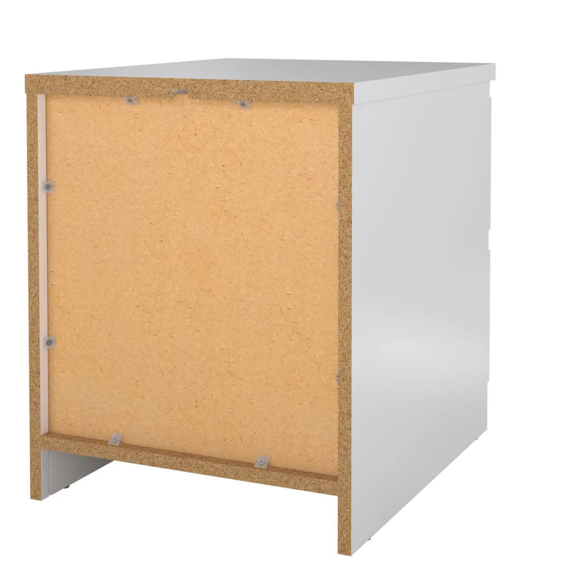 Comodini > Dmora Comodino 1 ripiano bianco lucido e rovere 45x43x55h cm - Aucuba Marrone Rovere, Bianco Lucido