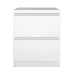 Comodini > Dmora Comodino 1 ripiano bianco lucido e rovere 45x43x55h cm - Aucuba Marrone Rovere, Bianco Lucido