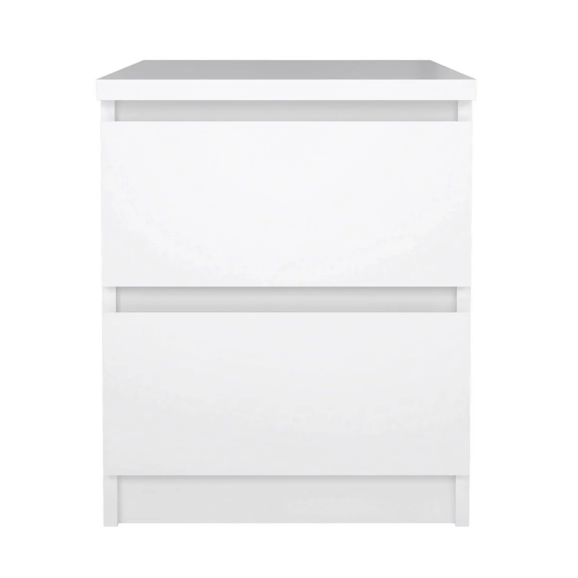 Comodini > Dmora Comodino 1 ripiano bianco lucido e rovere 45x43x55h cm - Aucuba Marrone Rovere, Bianco Lucido