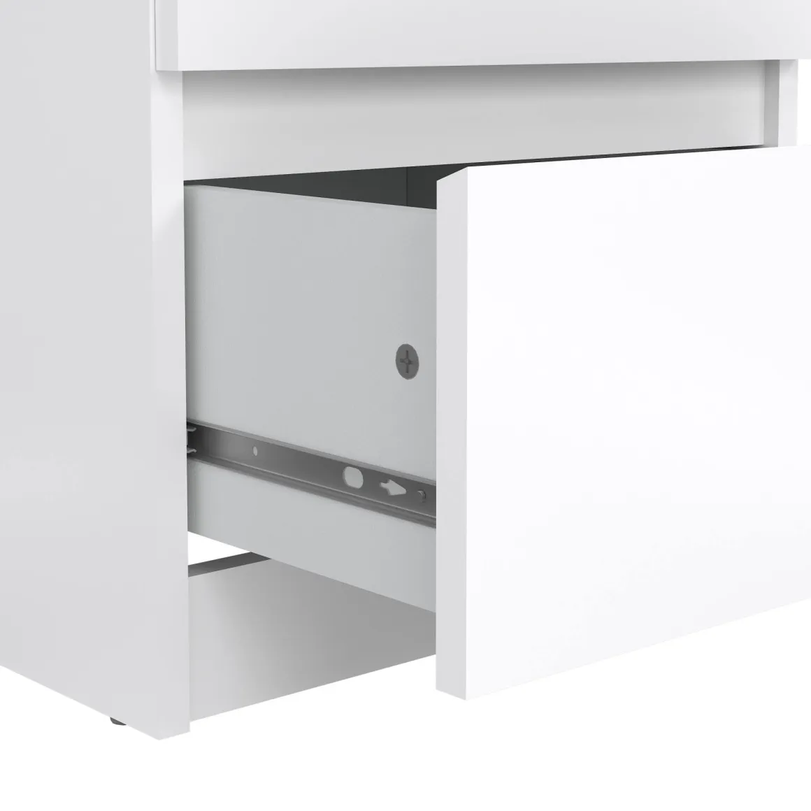 Comodino 1 ripiano bianco lucido 50x40x49h cm - Daiki