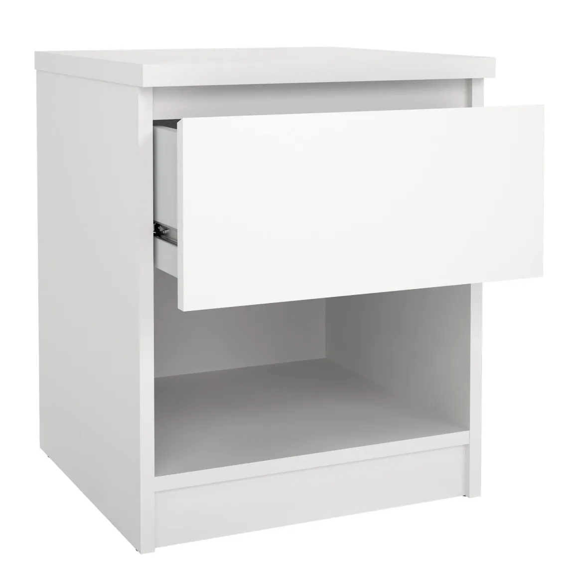 Comodino 1 ripiano bianco opaco 40x40x49h cm - Scolastica