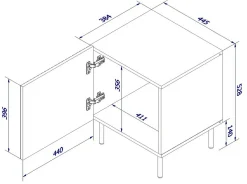 Comodini > Dmora Comodino 1 ripiano 62x40x49h cm - Almera Bianco