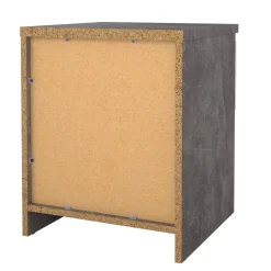 Comodini > Dmora Comodino 1 ripiano cemento e bianco lucido 40x40x49h cm - Scolastica Bianco Lucido, Grigio Cemento