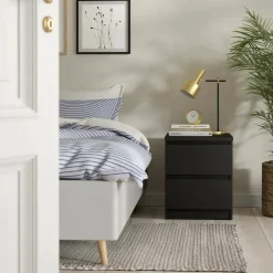 Comodini > Dmora Comodino 1 ripiano 50x40x49h cm - Azar Nero