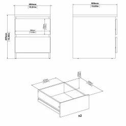 Comodini > Dmora Comodino 1 ripiano 50x40x49h cm - Azar Nero