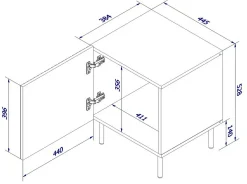 Comodini > Dmora Comodino 1 ripiano 44x40x51h cm - Set di 2 comodini Farini Nero