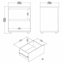 Comodino 1 ripiano quercia 40x34x48h cm - Albregio