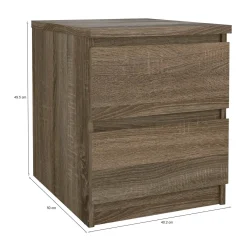Comodino 1 ripiano rovere 50x40x49h cm - Daiki
