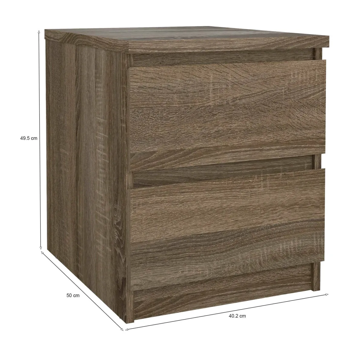 Comodino 1 ripiano rovere 50x40x49h cm - Daiki