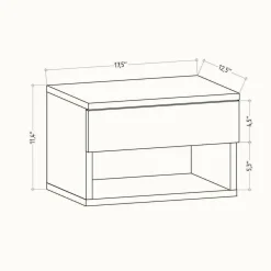 Comodino sospeso bianco 44x29x31h cm - Serpente