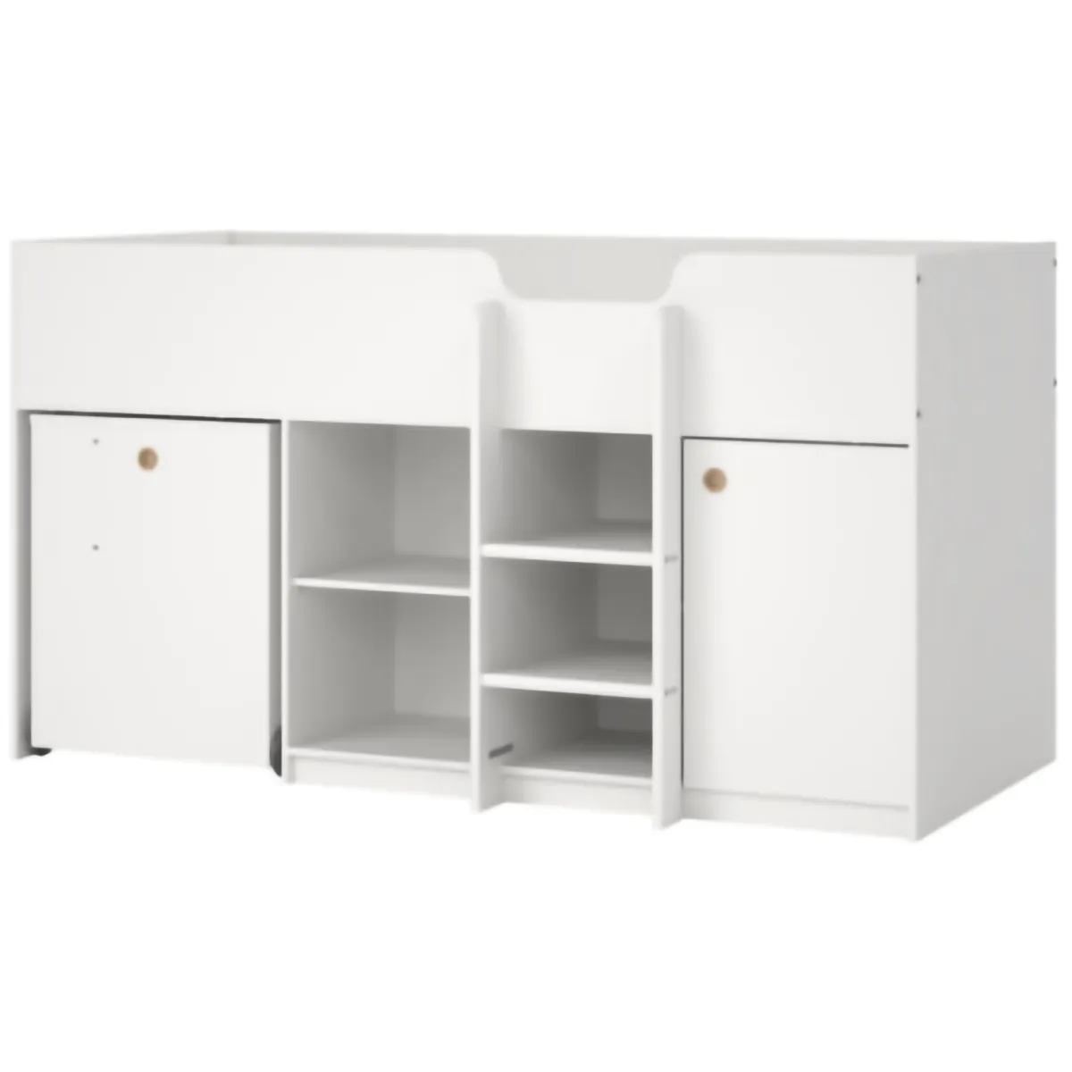 Composizioni Camera Da Letto > Dmora Composizione Camera da Letto Dimensione Materasso 90x200 cm Scrivania Estraibile 203x104x111h cm, un Letto - Lamedani Bianco