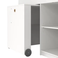 Composizioni Camera Da Letto > Dmora Composizione Camera da Letto Bianco Marrone Rovere Dimensione Materasso 90x200 cm Scrivania Estraibile 203x104x111h cm, un Letto - Lamedani Marrone Rovere, Bianco