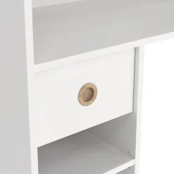 Composizione Camera da Letto Bianco un Cassetto Dimensione Materasso 90x200 cm 203x104x150h cm, Compatto Multiuso - Laliso