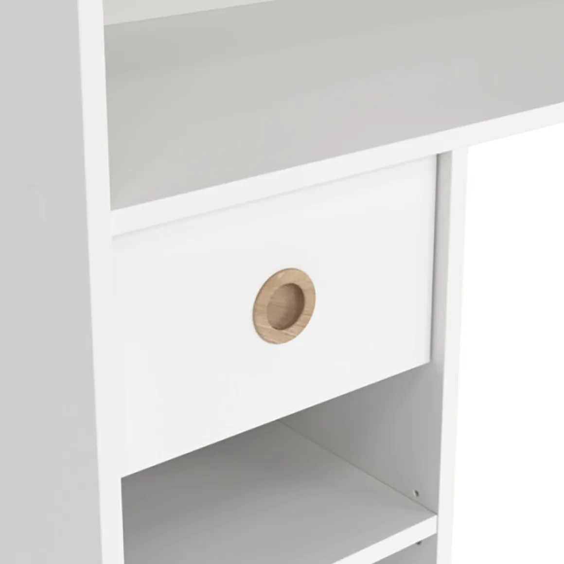 Composizione Camera da Letto Bianco un Cassetto Dimensione Materasso 90x200 cm 203x104x150h cm, Compatto Multiuso - Laliso