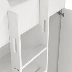 Composizione Camera da Letto Bianco un Cassetto Dimensione Materasso 90x200 cm 203x104x150h cm, Compatto Multiuso - Laliso