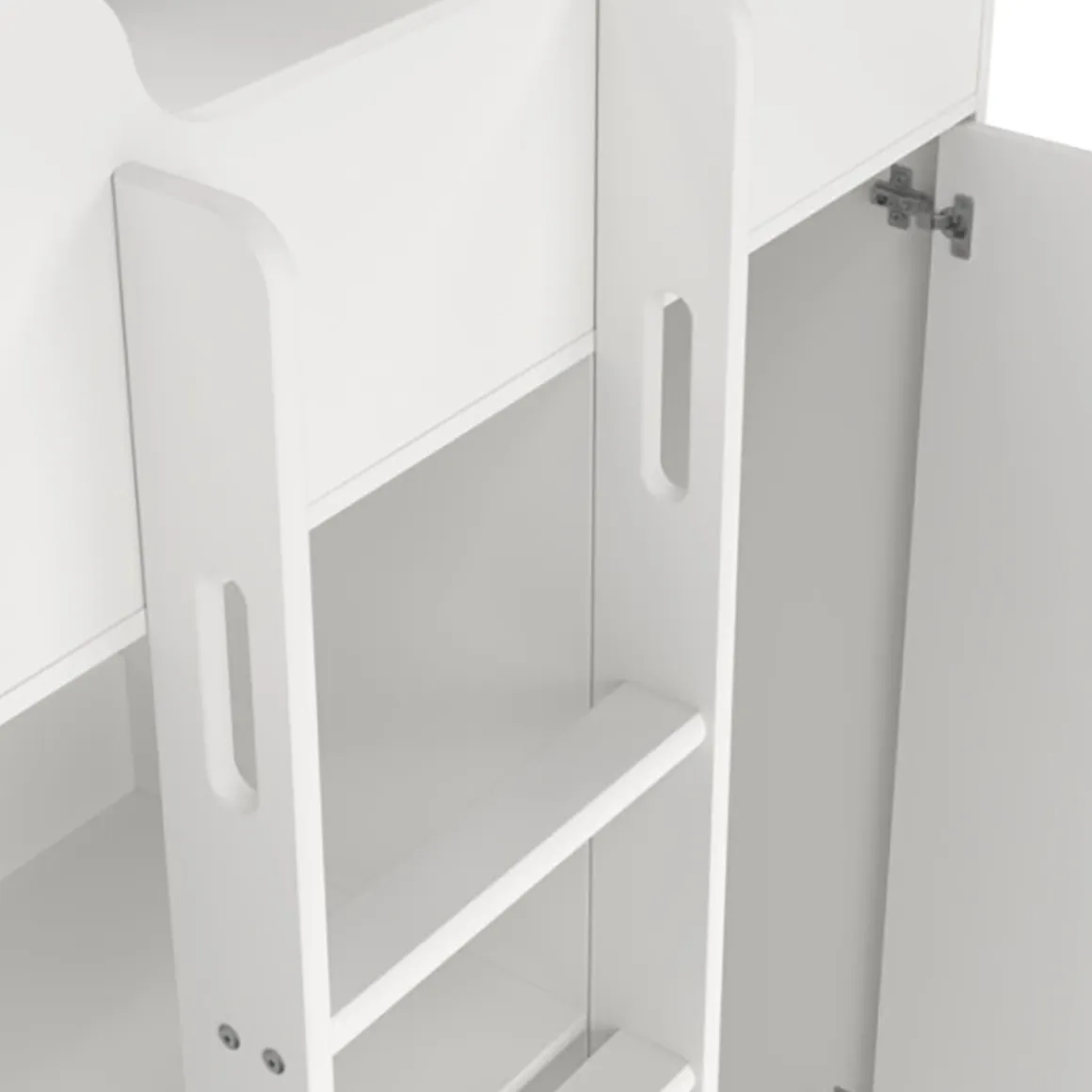 Composizione Camera da Letto Bianco un Cassetto Dimensione Materasso 90x200 cm 203x104x150h cm, Compatto Multiuso - Laliso