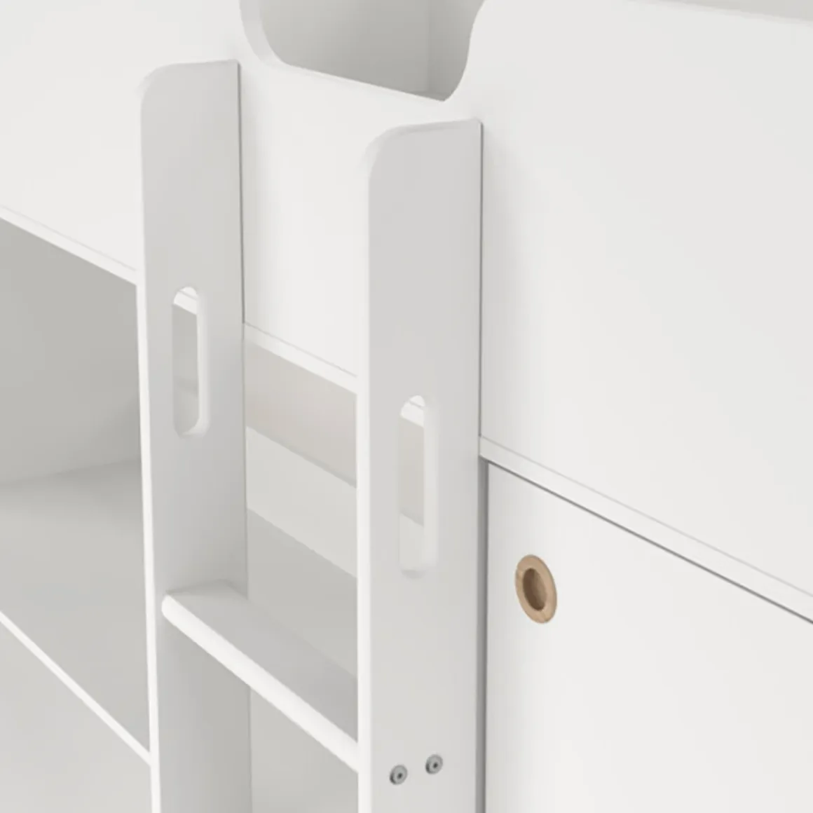 Composizione Camera da Letto Bianco un Cassetto Dimensione Materasso 90x200 cm 203x104x150h cm, Compatto Multiuso - Laliso