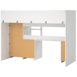 Composizione Camera da Letto Bianco un Cassetto Dimensione Materasso 90x200 cm 203x104x150h cm, Compatto Multiuso - Laliso