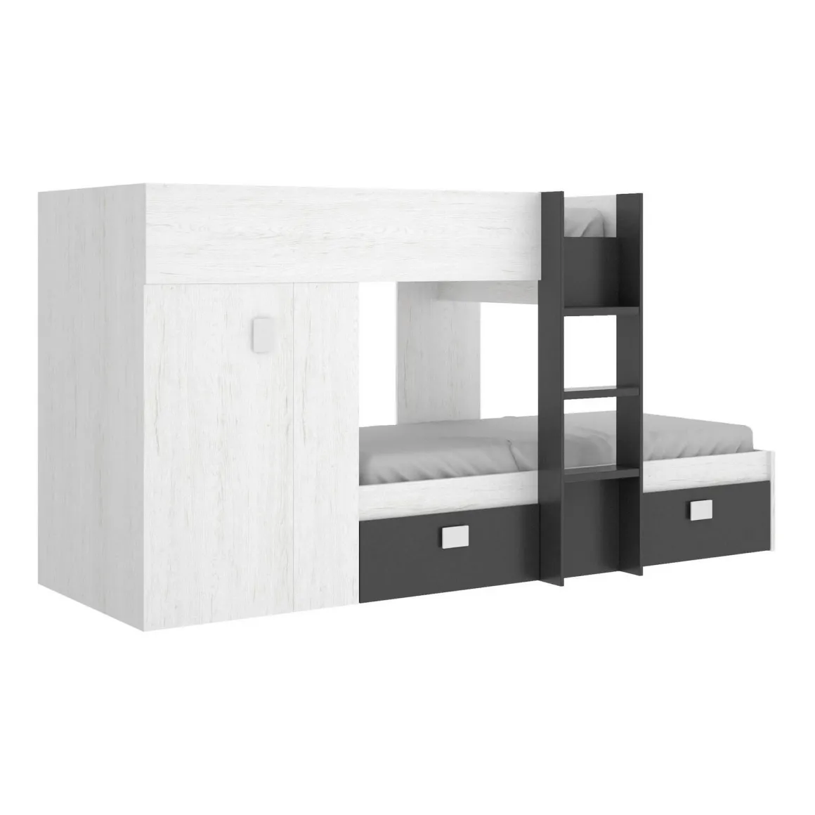 Cameretta|Camera Da Letto > Dmora Composizione camera da letto Araba, 271x111h150 cm, Bianco e Blu Blu, Bianco