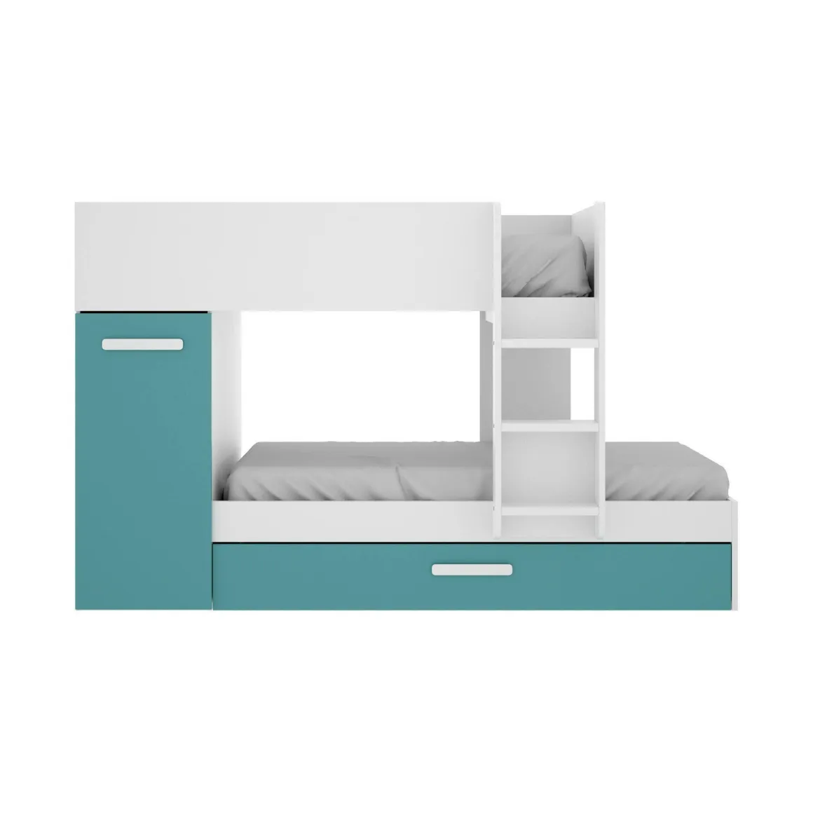 Composizioni Camera Da Letto|Letti A Castello > Dmora Composizione camera da letto Hikaa, 244x112 h150 cm, Bianco e Rosa Rosa, Bianco