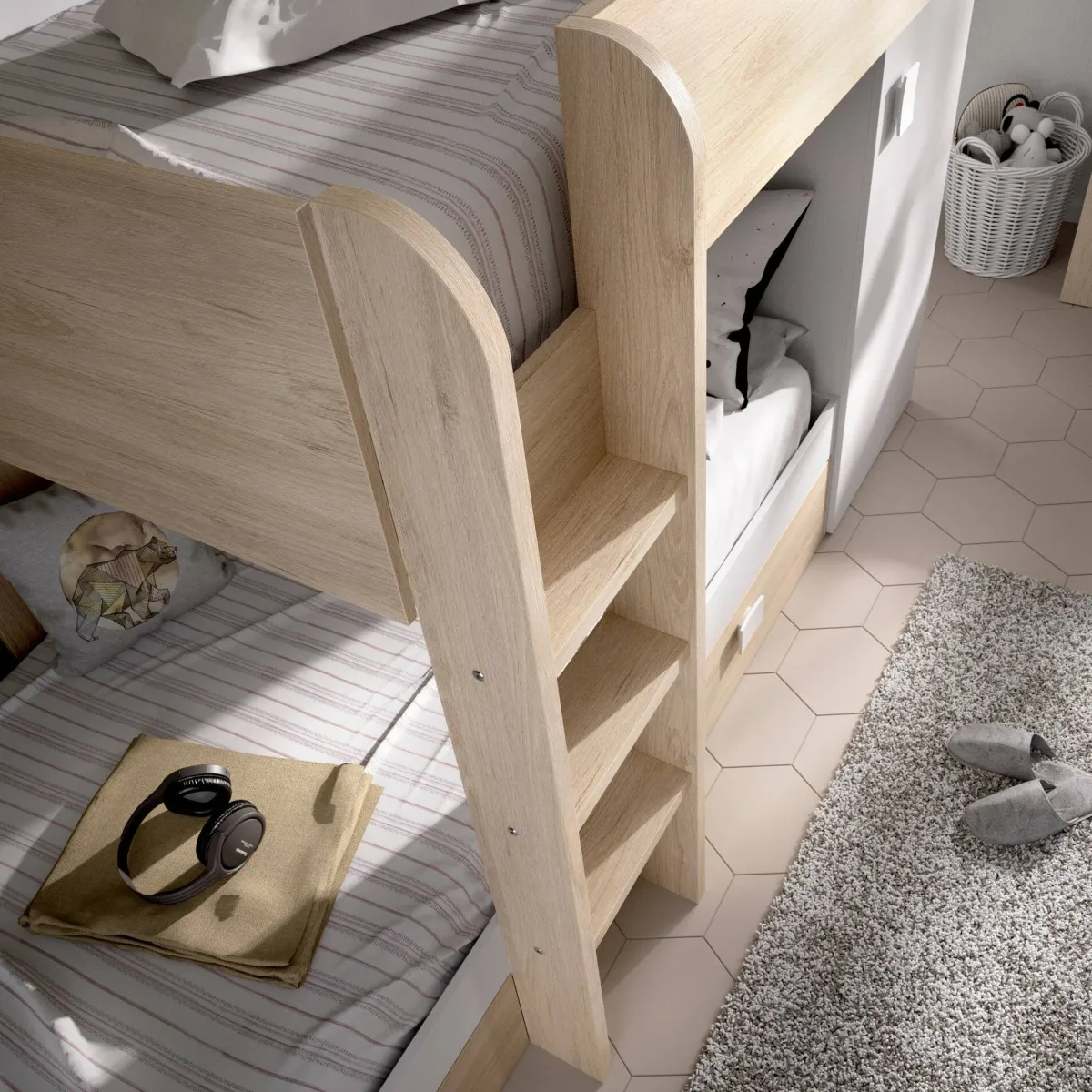 Cameretta|Composizioni Camera Da Letto > Dmora Composizione camera da letto Pax, 255x112h150 cm, Bianco e Rovere Marrone, Bianco Rovere