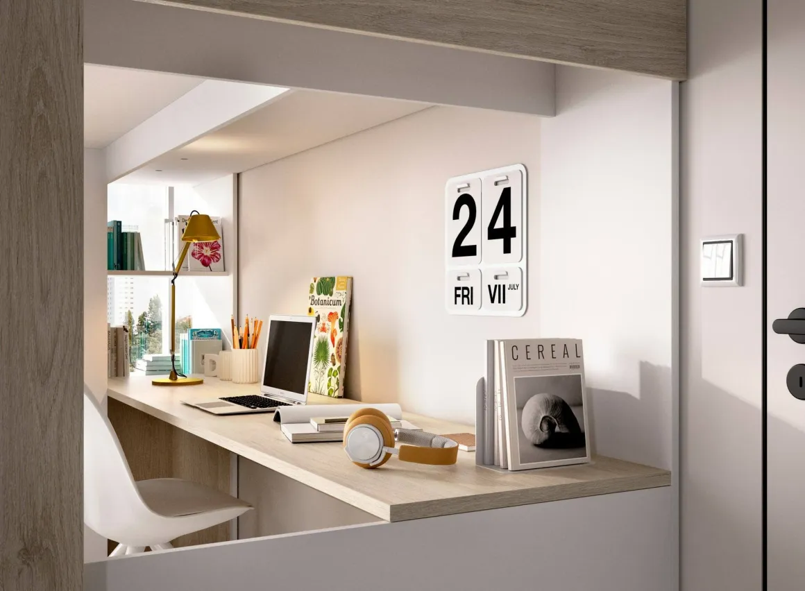 Cameretta|Composizioni Camera Da Letto > Dmora Composizione camera da letto Pax, 255x112h150 cm, Bianco e Rovere Marrone, Bianco Rovere
