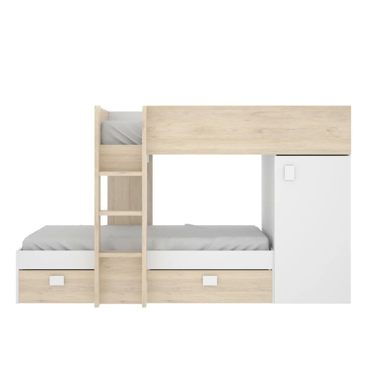 Cameretta|Composizioni Camera Da Letto > Dmora Composizione camera da letto Pax, 255x112h150 cm, Bianco e Rovere Marrone, Bianco Rovere