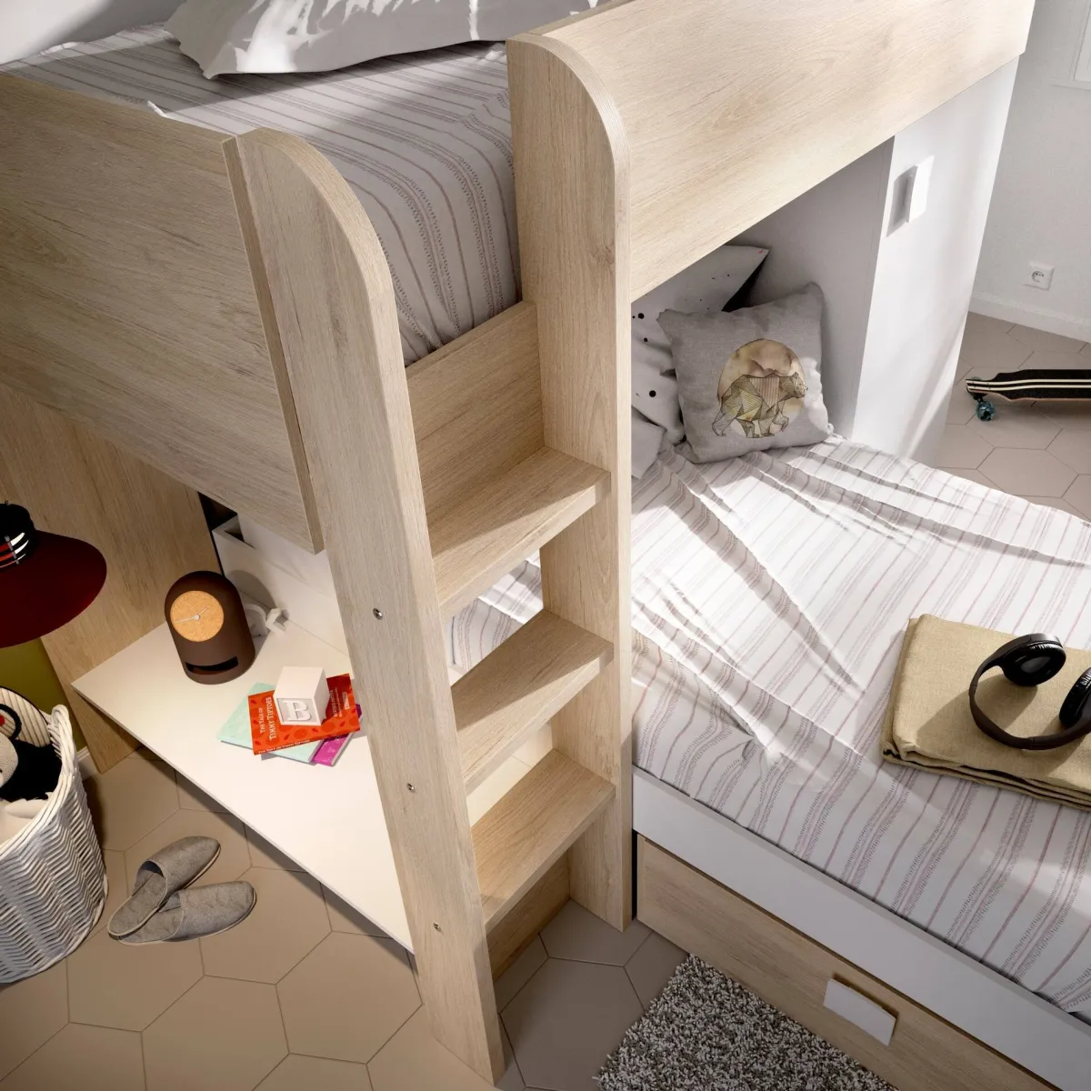 Cameretta|Composizioni Camera Da Letto > Dmora Composizione camera da letto Pax, 255x112h150 cm, Bianco e Rovere Marrone, Bianco Rovere