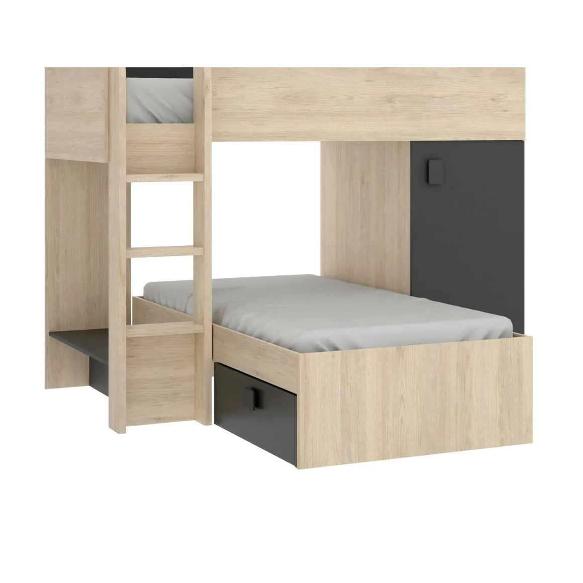 Composizione camera da letto Pax, 255x112h150 cm, Rovere e Antracite