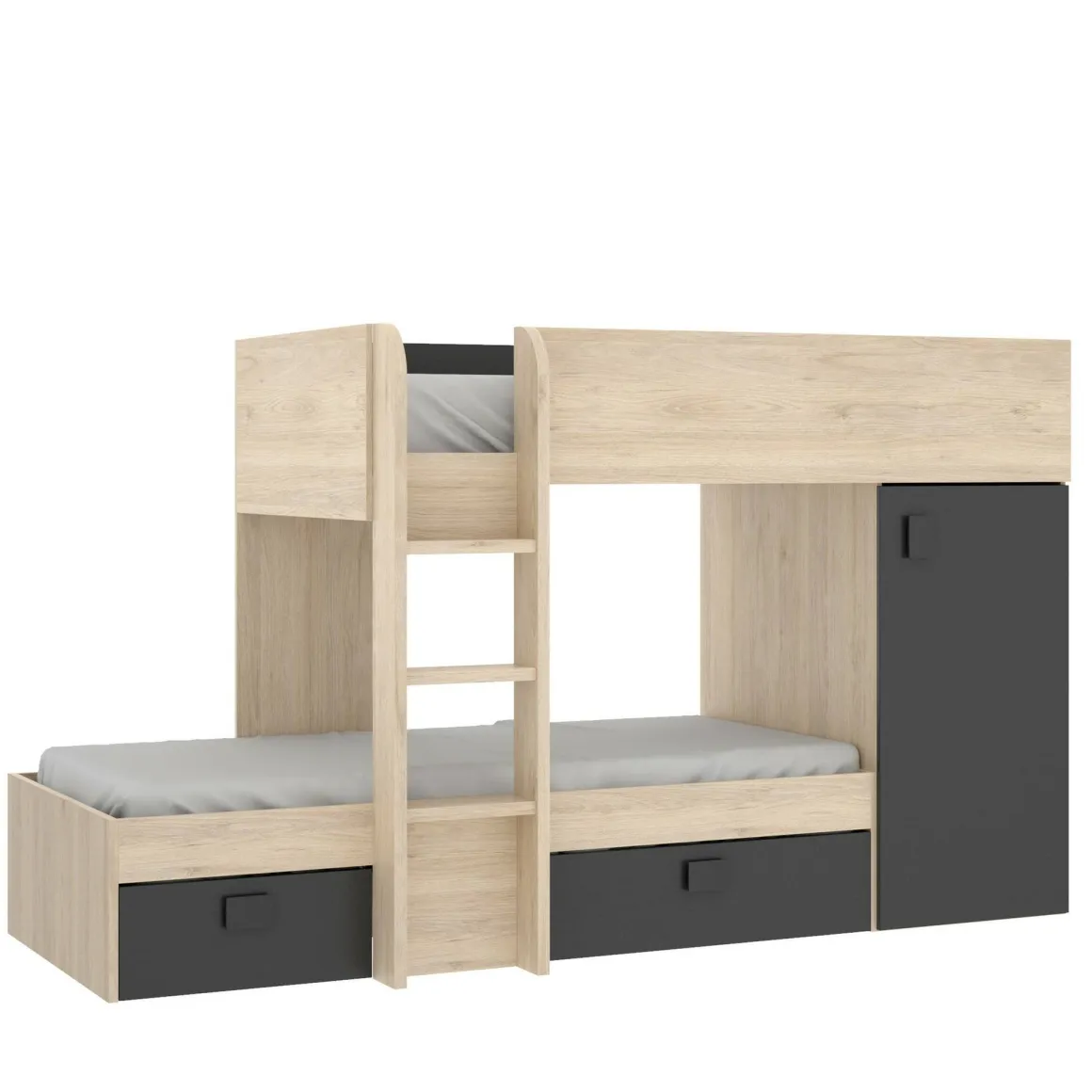 Composizione camera da letto Pax, 255x112h150 cm, Rovere e Antracite