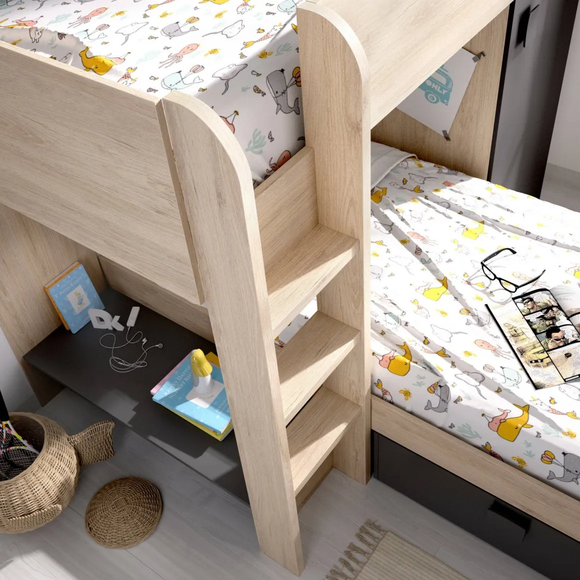 Composizione camera da letto Pax, 255x112h150 cm, Rovere e Antracite