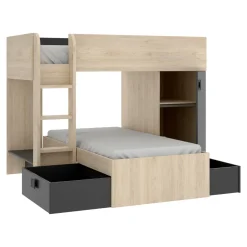 Composizione camera da letto Pax, 255x112h150 cm, Rovere e Antracite