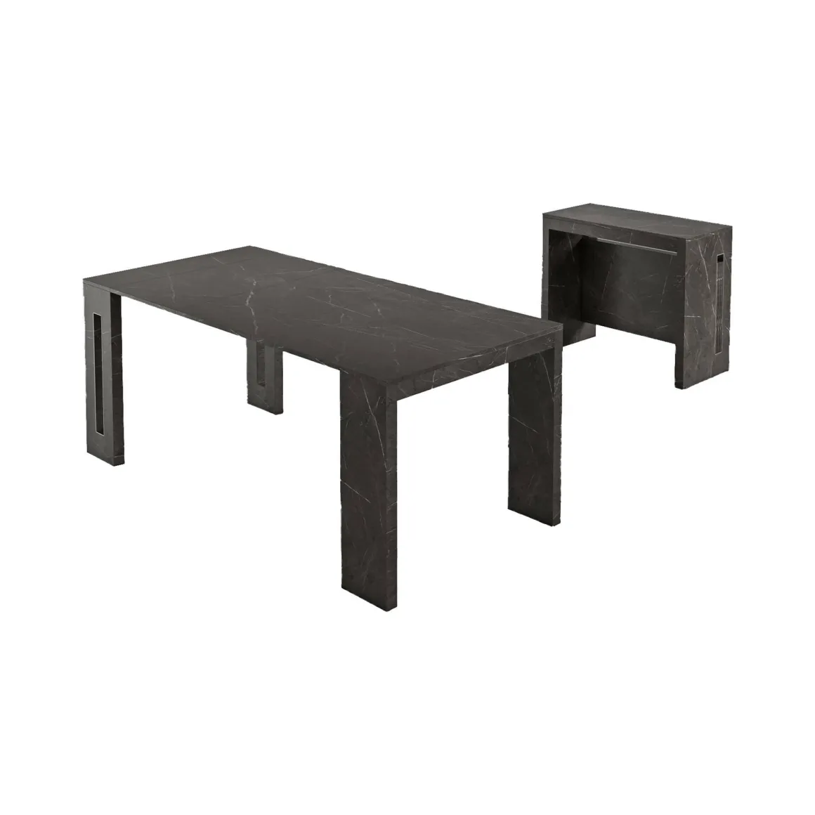 Consolle allungabile Akam, 186x80h76 cm, Marmo Nero