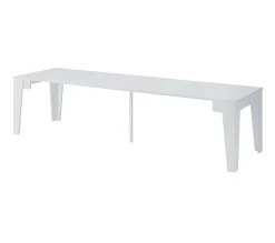 Consolle Allungabile Bianco 12 Posti Allungabile 305.6x90x75.2h cm, Meccanismo Estensione Allunghe Centrali - Gizio