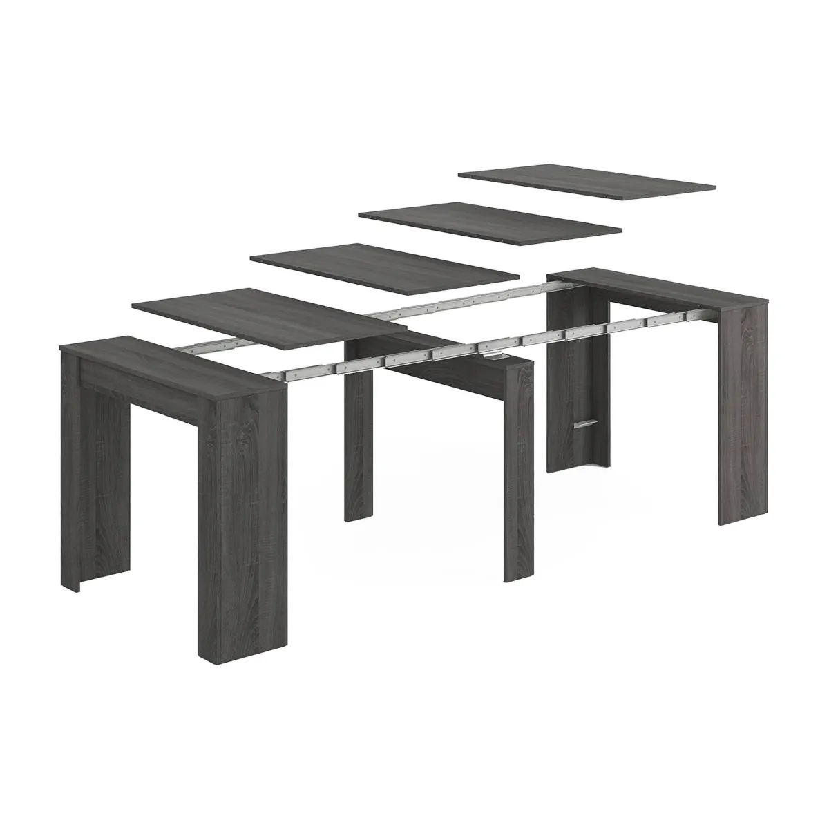 Cucina|Salotto > Dmora Consolle allungabile Diluna, 51/237x90h78 cm, Grigio Cenere