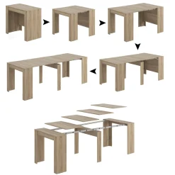 Consolle|Cucina > Dmora Consolle allungabile legno 4-10 posti rovere - Abicitren Marrone Rovere
