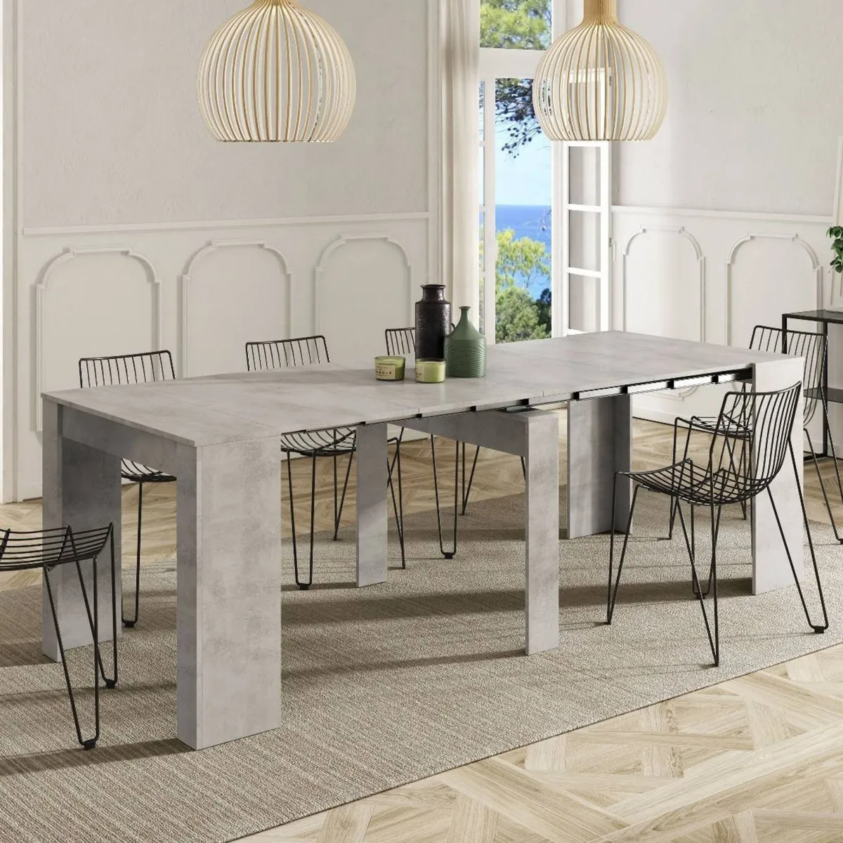 Consolle|Cucina > Dmora Consolle allungabile moderna 4-10 posti cemento - Abicitren Grigio Cemento