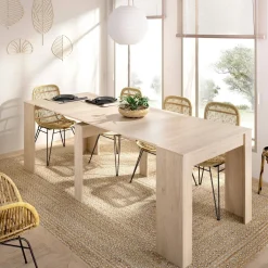 Consolle|Cucina > Dmora Consolle allungabile salvaspazio 4-12 posti rovere - Alej Marrone Rovere