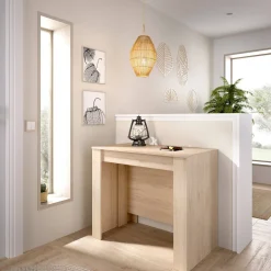 Consolle|Cucina > Dmora Consolle allungabile salvaspazio 4-12 posti rovere - Alej Marrone Rovere