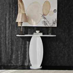 Consolle Bianco Colore Ripiano Bianco 100x30x81h cm, - Ramacca