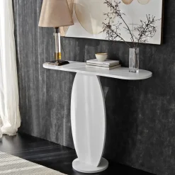 Consolle Bianco Colore Ripiano Bianco 100x30x81h cm, - Ramacca