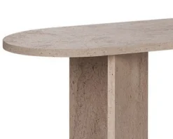Consolle Bianco Marmo un Ripiano Peso Supportato 25 kg 150x35x75h cm, Colore Ripiano Bianco - Cercino