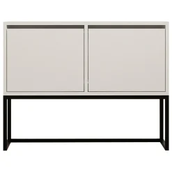 Consolle > Dmora Consolle Bianco Nero 2 Vani Colore Struttura Nero 90x34x70h cm, Colore Ripiano Bianco - Arresi Nero, Bianco