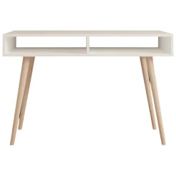 Consolle > Dmora Consolle Bianco Rovere Marrone 2 Vani Colore Struttura Marrone 120x60x75h cm, Colore Ripiano Bianco - Busachi Marrone, Bianco Rovere