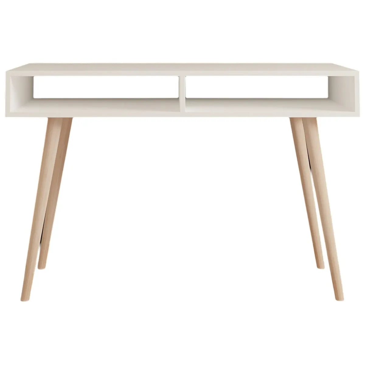 Consolle > Dmora Consolle Bianco Rovere Marrone 2 Vani Colore Struttura Marrone 120x60x75h cm, Colore Ripiano Bianco - Busachi Marrone, Bianco Rovere