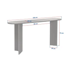 Consolle > Dmora Consolle un Ripiano Peso Supportato 25 kg 150x35x75h cm, Colore Ripiano - Cercino Bianco