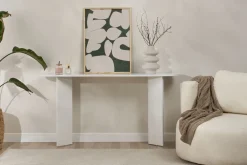 Consolle > Dmora Consolle un Ripiano Peso Supportato 25 kg 150x35x75h cm, Colore Ripiano - Cercino Bianco