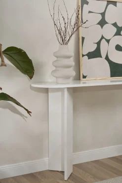 Consolle > Dmora Consolle un Ripiano Peso Supportato 25 kg 150x35x75h cm, Colore Ripiano - Cercino Bianco