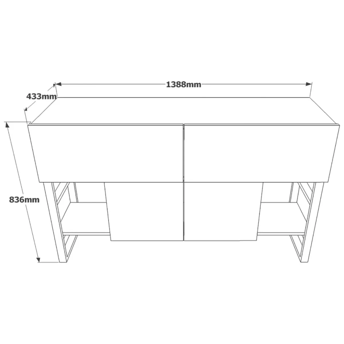 Consolle > Dmora Consolle con specchio 139x43x83h cm quercia - Alleghe Marrone Quercia